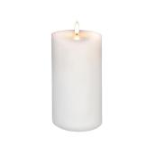 Danson Decor Outdoor Candle with Flickering LED Light - Plastic and Wax - 4-in x 8-in - White