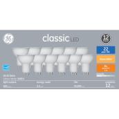 GE Lighting Classic GU10 Bulbs LED - Glass 50W Warm White - Pack of 12