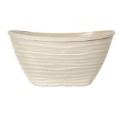 Oval Dune Planter - Plastic - 14-in - Beige and Grey