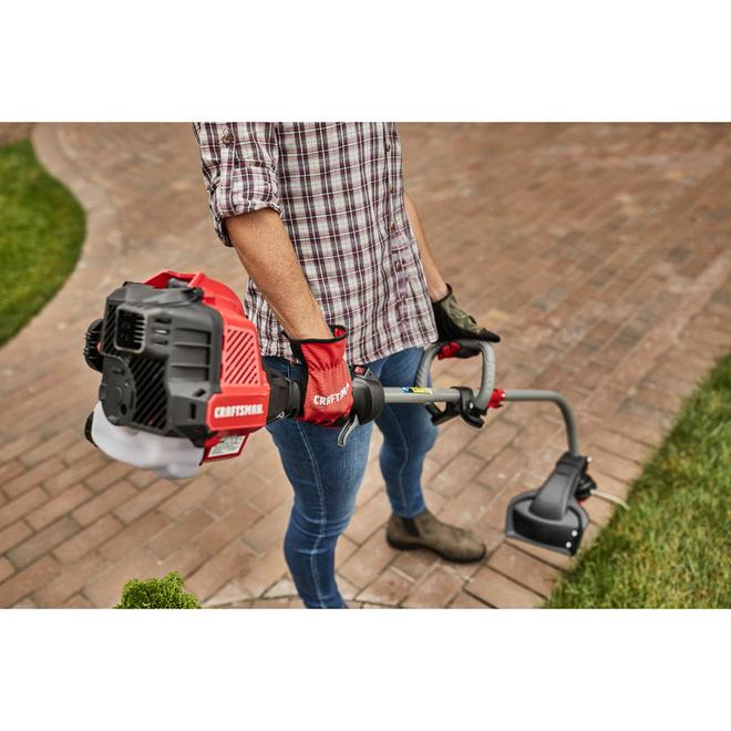 CRAFTSMAN WC2200 Gas String Trimmer - 17-in - 25 cc - Curved Shaft -Red and Black