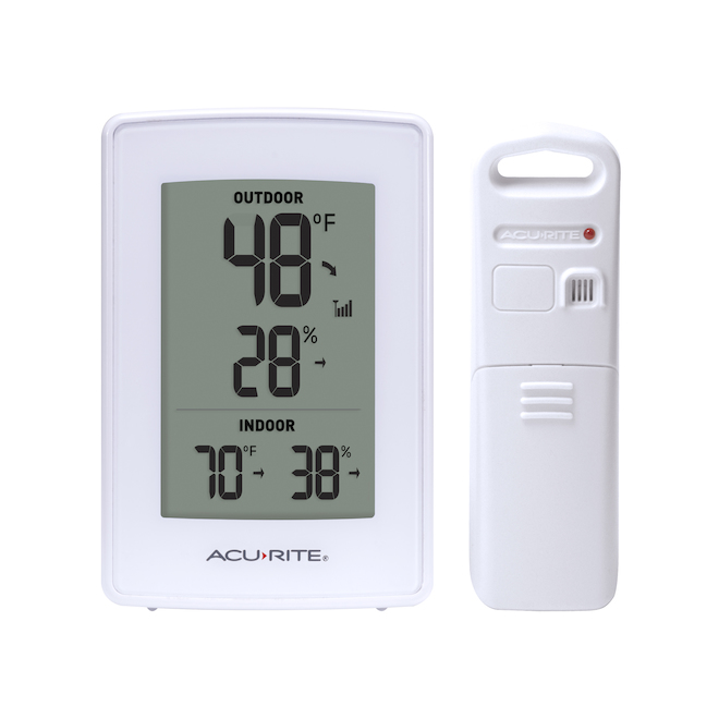 Thermomètre numérique sans fil pour l'intérieur ou l'extérieur, avec  humidimètre Acu-Rite
