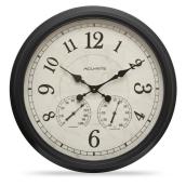 AcuRite 24-in Large Outdoor Wall Clock with Thermometer and Hygrometer