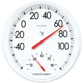 Thermomètre de base AcuRite extérieur avec niveau d'humidité, 13,5 po
