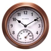 AcuRite 13.5 in Outdoor Wall Clock with Thermometer