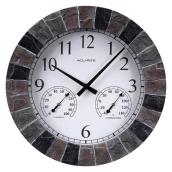 AcuRite 14 in Faux Slate Outdoor Clock with Temperature and Humidity