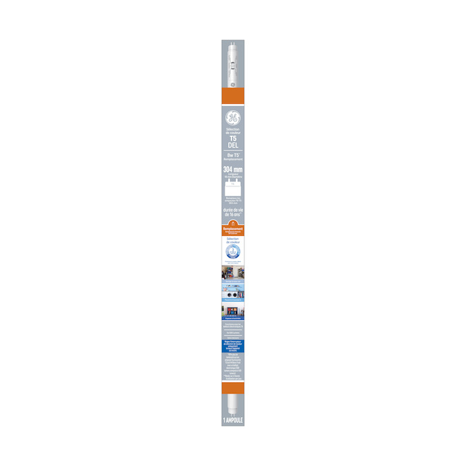 Tube de remplacement fluorescent DEL T5A 12 po de GE 8 W à sélection de blanc froid