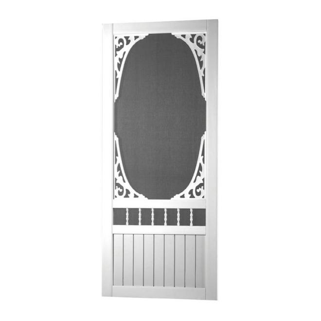 Porte moustiquaire décorative Screentight en vinyle blanc, 34 x 80 po