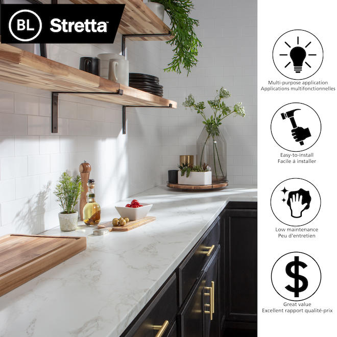 Bélanger Laminés 30 L x 1.13-in W White Laminate Marble End Cap Kit