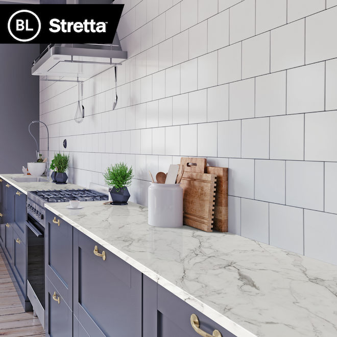 Bélanger Laminés 30 L x 1.13-in W White Laminate Marble End Cap Kit