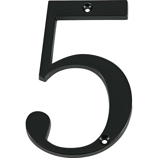 Distinctions 6-in House Number 5 in Black Steel