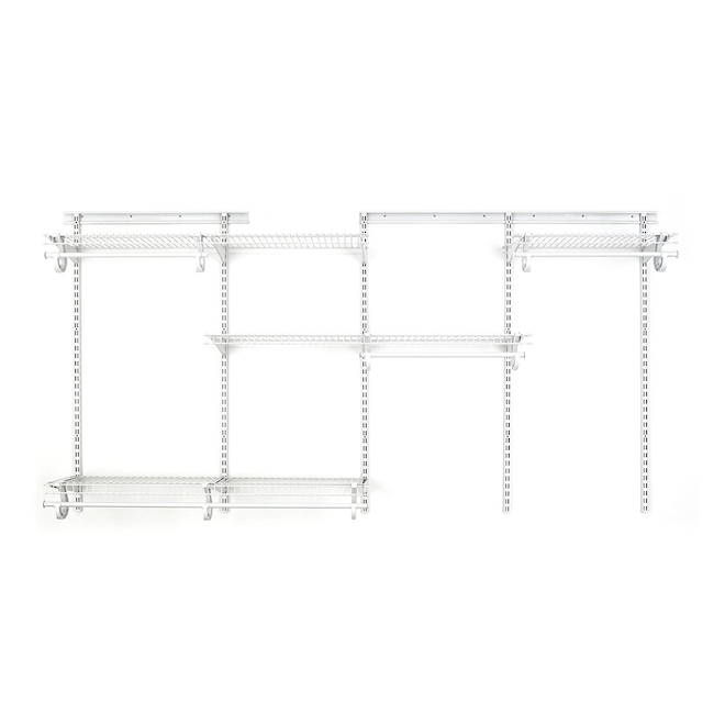 Ensemble d'étagères pour garde-robes ShelfTrack ClosetMaid blanc, 5 à 8 pi