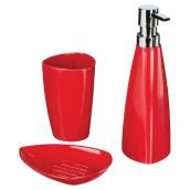 Ensemble de 3 pièces pour salle de bain, rouge