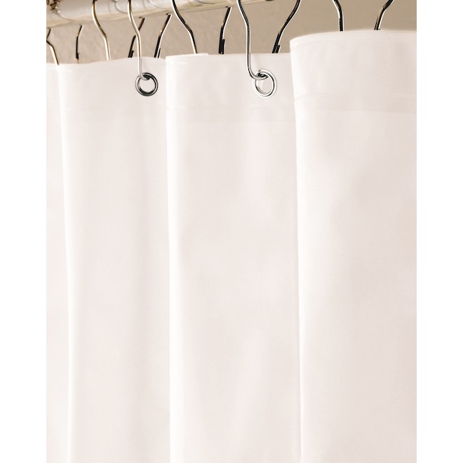 Moda at Home Prime 71-in x 71-in Solid White Polyester Shower Curtain Liner  203680