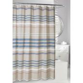 Moda at Home Restoration Cotton Striped Blue/Tan Striped Shower Curtain