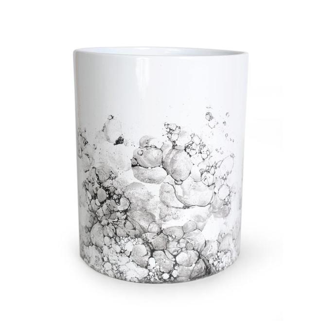 Moda at Home Watercolour White/Black Ceramic Wastebasket