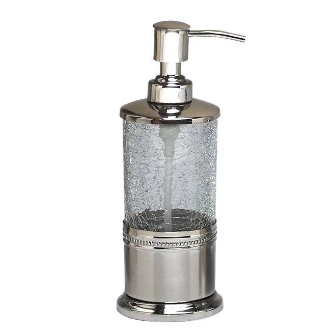 MODA AT HOME Crackled Glass Lotion Pump - Stainless Steel 104590 | RONA