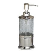 Crackled Glass Lotion Pump - Stainless Steel