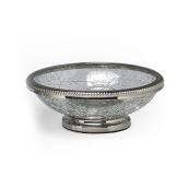 Crackled Glass Soap Dish - Stainless Steel