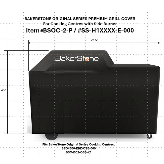 Bakerstone 28 x 52-in Black PVC Grill Cover