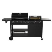 Bakerstone Outdoor 4-Burner Propane Gas BBQ Cooking Centre with Pizza Oven and Side Burner - Stainless Steel