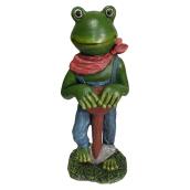 Angelo Décor Garden Statue - Frog with Shovel - 24-in - NuCrete - Multicolour