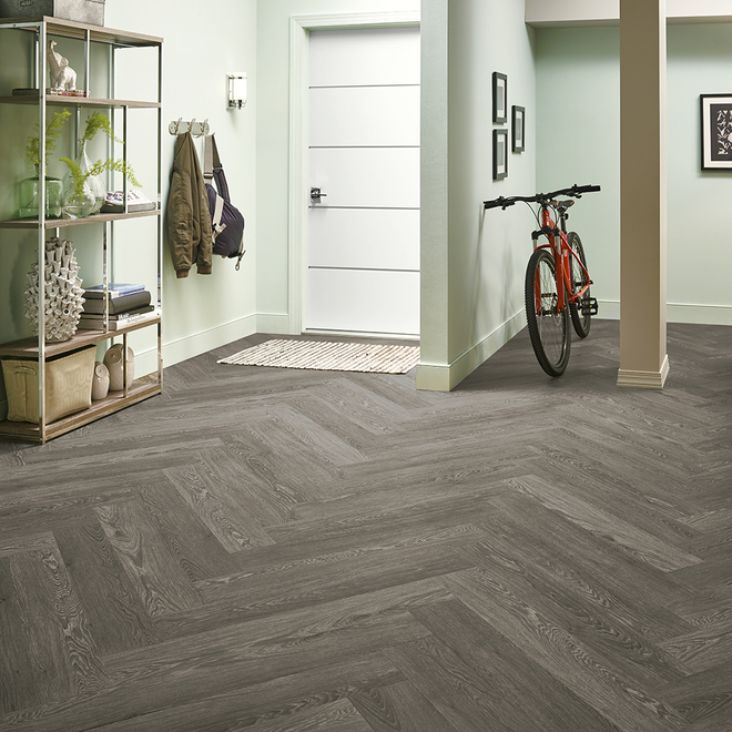 PRO MARK Westfield Vinyl Floor - 6-in x 36-in - 35.95 sq. ft. - Oak Charcoal - 24/Box