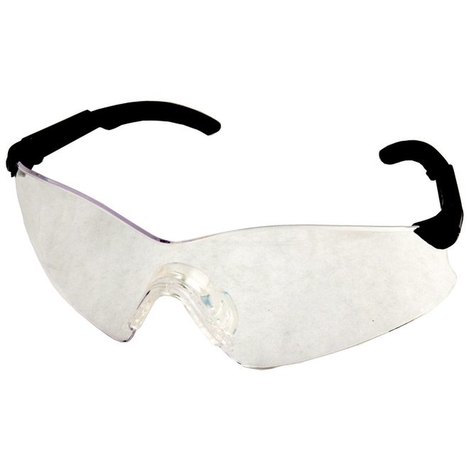 Oregon Clear Polycarbonate Safety Glasses with Adjustable Black Frame