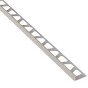 Tile Edge - Aluminum - 8' 2.5" x 3/8" - Stone Grey