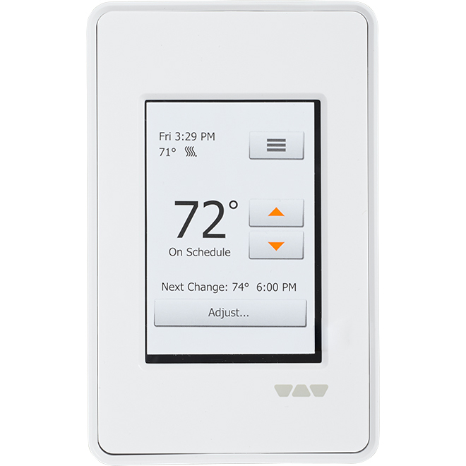 Thermostat à écran tactile Ditra-Heat, 3,5" x 6", PVC, blanc
