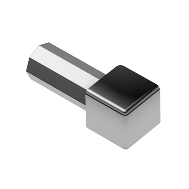 Quadec Tile Edge Trim in Polished Chromed Anodized Aluminum - 1/2-in