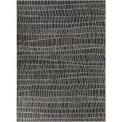 Tapis d'extérieur Landon & Co. 6 x 9 pi rayé noir en polypropylène