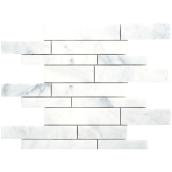 Faber Carrara 12-in x 16-in Polished White Marble Natural Stone Mosaic Wall Tile