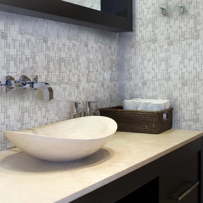 13-in Equator Marble Pattern Mosaic Natural Stone Wall Tile