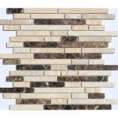 12-in x 14-in Sandalwood Blend Freeway Mosaic Natural Stone Wall Tile