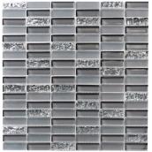 Faber 12-in x 12-in Crackled Glass Smoke-Coloured Mosaic Wall Tile