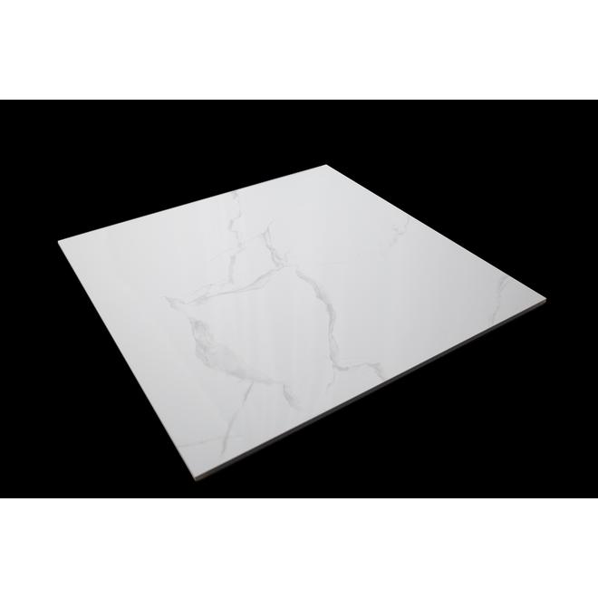 Faber Cipriani 24-in x 24-in Carrara Glazed Porcelain Tile - 4/box