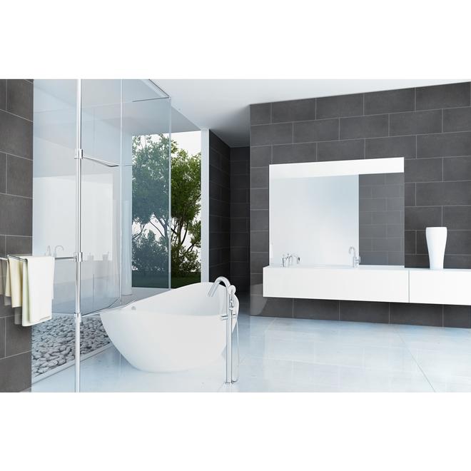 12-in x 24-in Grey Polished Porcelain Floor Tile