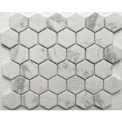 Faber 12.5-in x 10.87-in Marble white Hexagonal Mosaic Porcelain Tiles - 10/box