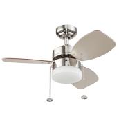Harbor Breeze Residential Ceiling Fan - 3 Reversible Blades - Brown and Silver - 30-in dia