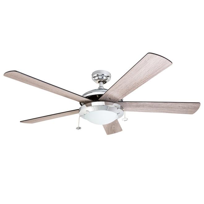 Harbor Breeze Traditional Ceiling Fan, Brushed Nickel Ceiling Fan With White Blades