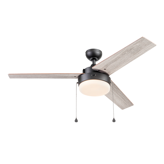 Ventilateur de plafond Harbor Breeze, 3 pales réversibles, brun et chêne, 52 po