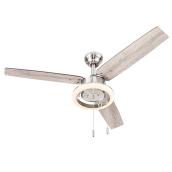 Harbor Breeze 48-in dia Brsuhed Nickel Ceiling Fan 3 Reversible Blades
