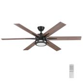 Harbor Breeze Mill Creek 56-in Bronze LED Remote-Controlled Ceiling Fan - 6 Reversible Blades