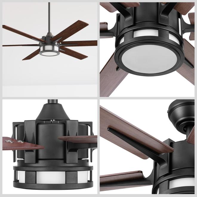 Harbor Breeze Mill Creek 56-in Bronze LED Remote-Controlled Ceiling Fan - 6 Reversible Blades