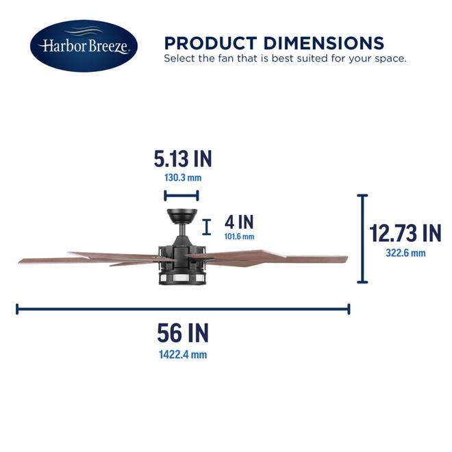 Harbor Breeze Mill Creek 56-in Bronze LED Remote-Controlled Ceiling Fan - 6 Reversible Blades