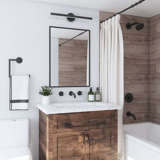 Landon & Co. 1-Light 24-in L LED 12 W Matter Black Vanity Light