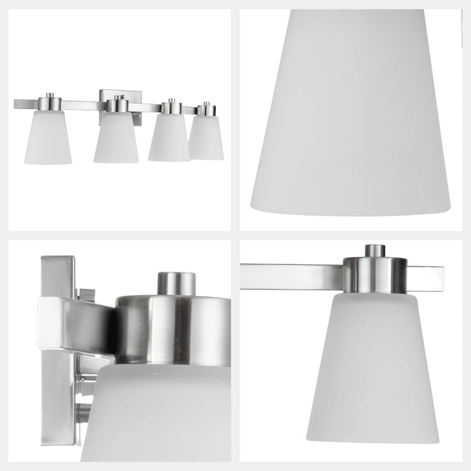 VALU+ 4-Light 30-in L 60 W Brushed Nickel Vanity Light