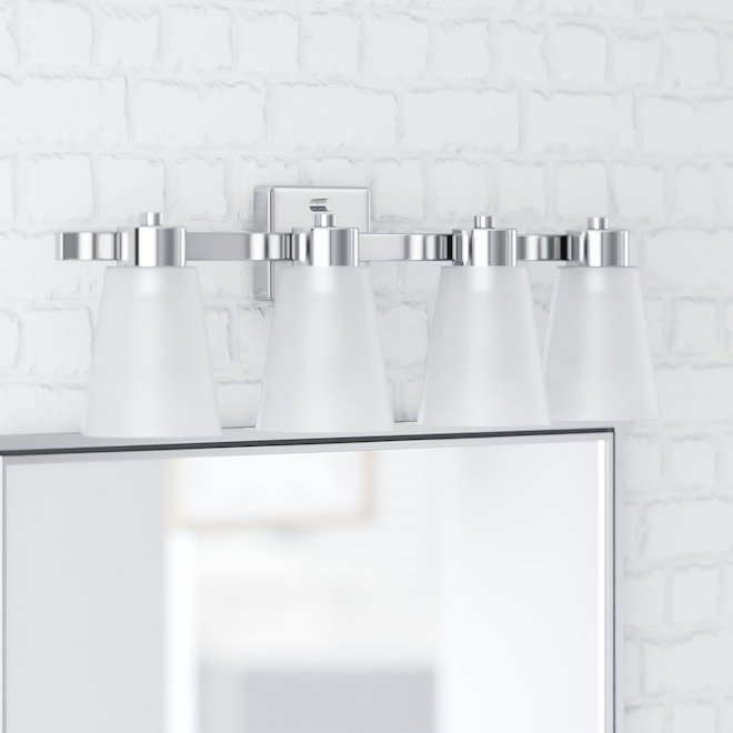 VALU+ 4-Light 30-in L 60 W Brushed Nickel Vanity Light