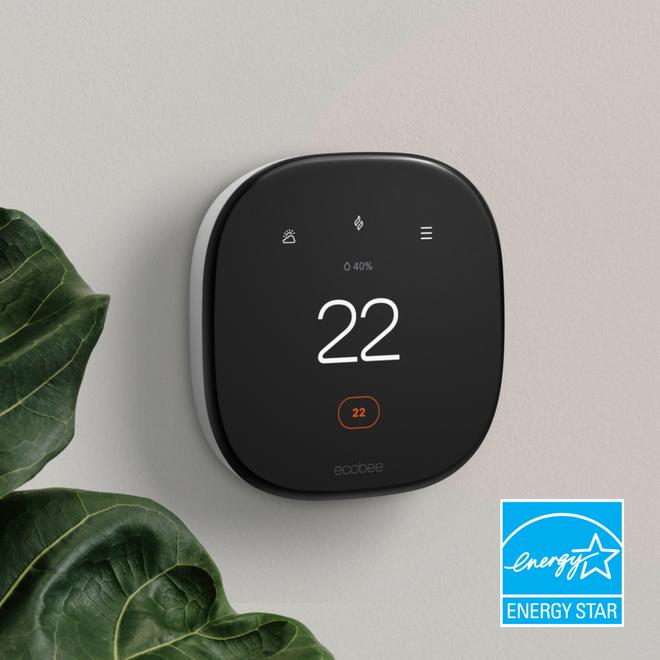 Thermostat intelligent Ecobee Enhanced noir compatible Wi-Fi EB-STATE6LC-01