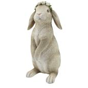 Statue jardin de lapin , 11 1/2'', résine, brun